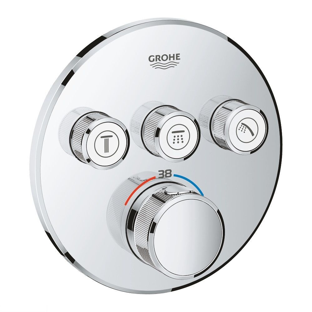 Термостат для душа/ванны с 3 кнопками, Grohe SmartControl накладная панель