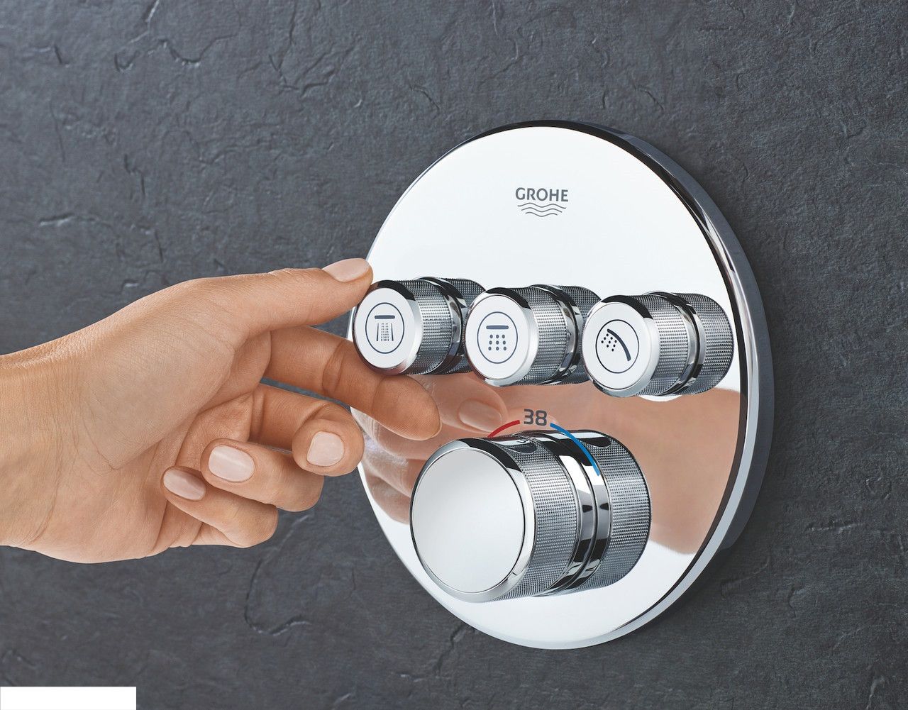 Термостат для душу/ванни з 3 кнопками, Grohe SmartControl накладна панель