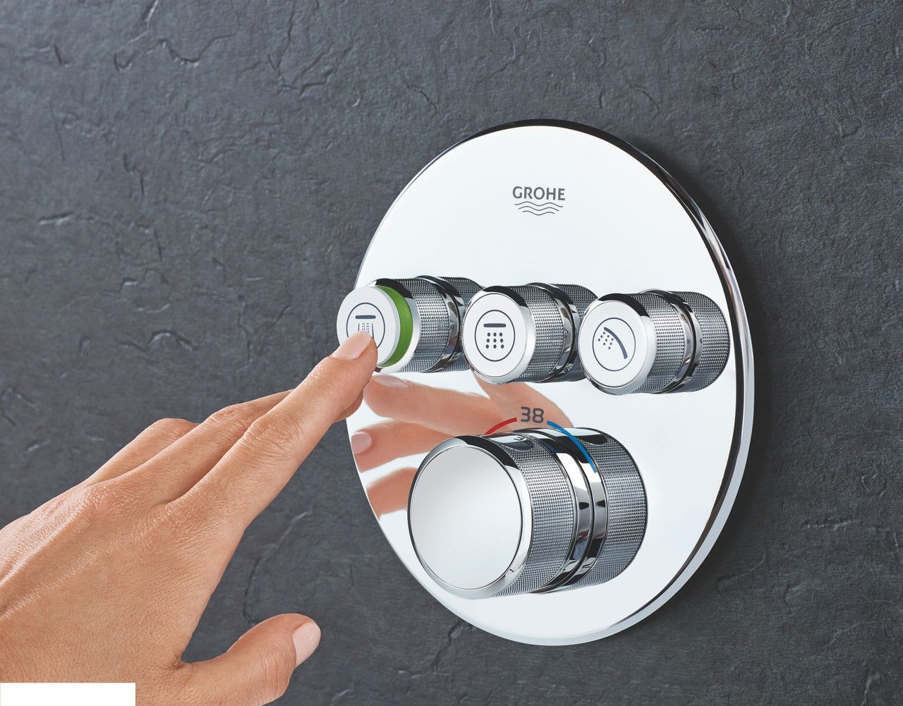 Термостат для душу/ванни з 3 кнопками, Grohe SmartControl накладна панель
