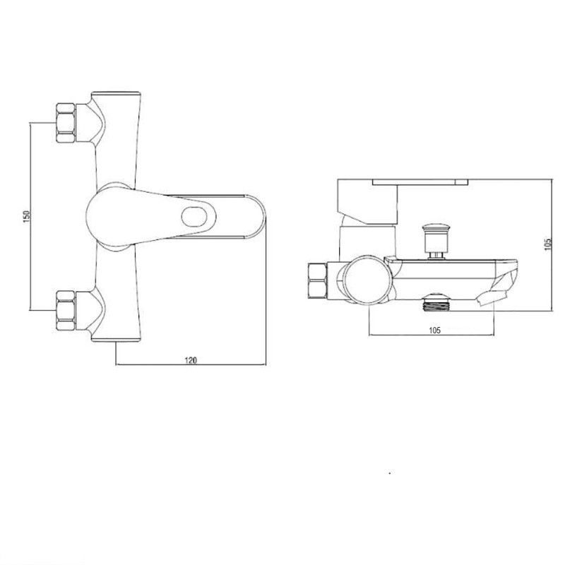 Змішувач для ванни Brinex 37W 006 термопластик