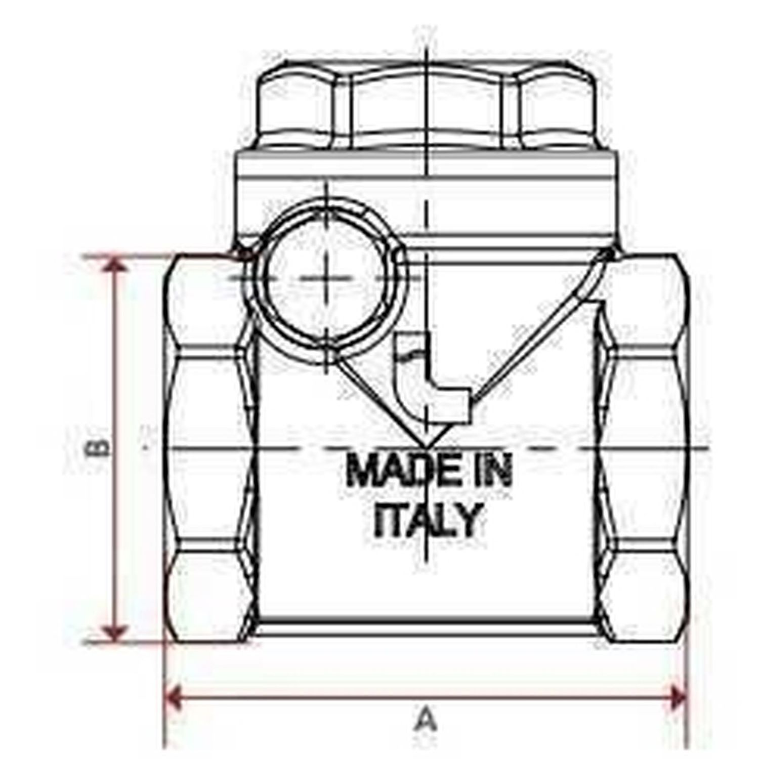 Клапан зворотного ходу води ITAP ROMA 130 гармата 1 1/2