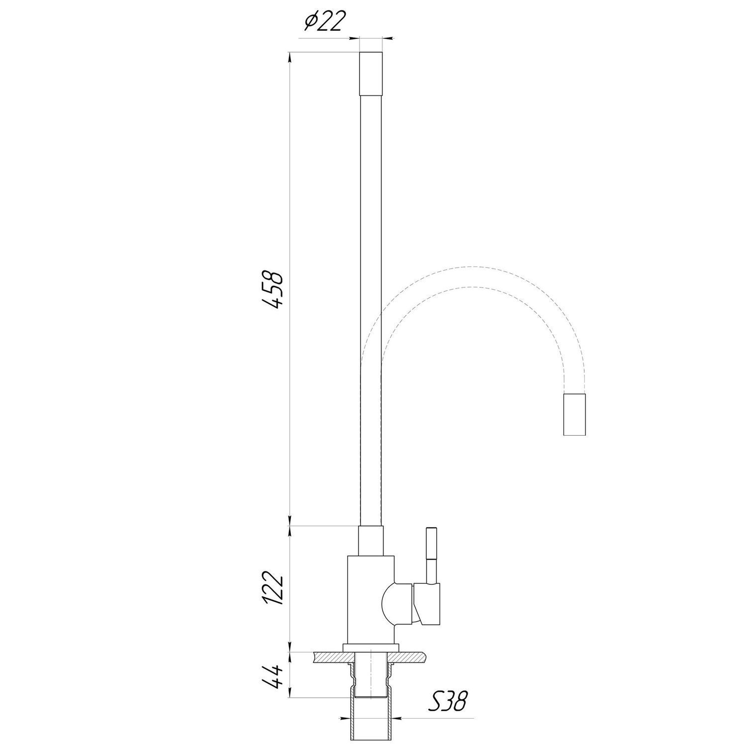 Змішувач для кухні Globus Lux ALPEN SBT1-203SB