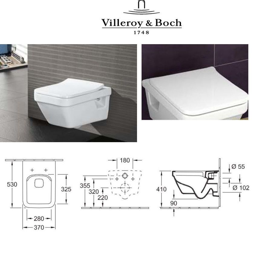 Туалет Villeroy&Boch 5685R001 ARCHITECTURA + 9M81S101 Тонка кришка