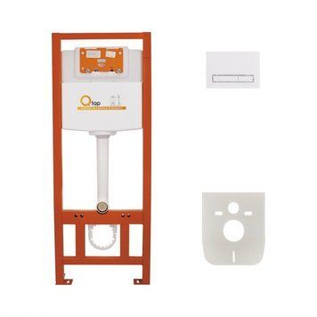 Інсталяція для унітазу Q-tap Nest M425 ST комплект 4 в 1 з панеллю змиву PL M08WHI