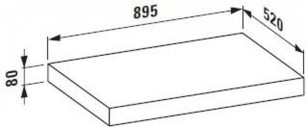 Столешница под Умывальник Laufen CASE 895-80-520мм, в компл. 2 кронштейна, белая