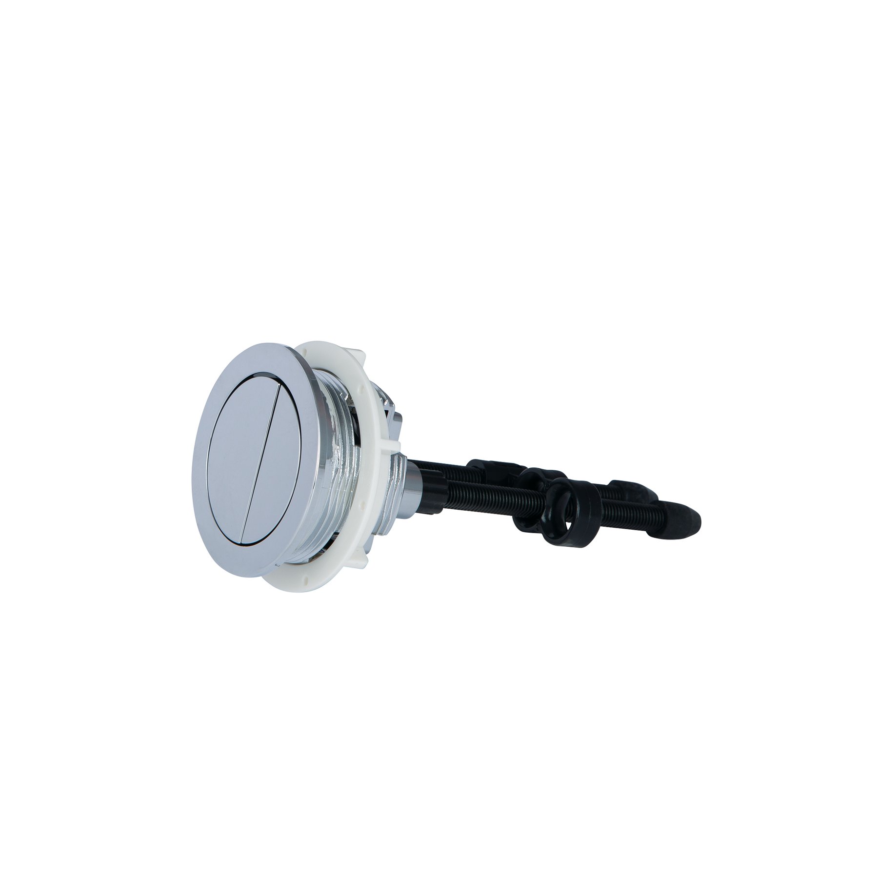 Комплект арматури для бачка унітаза Qtap GB з подвійною круглою кнопкою змиву 4,8 см та клапаном нижнього подачі води, 3/6L CHR
