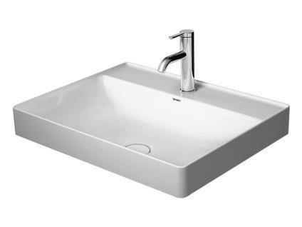 Умывальник Duravit Cersanit DURASQUARE 60*47см, с 1м готовым отв. под смес., с площадкой под смес., с покрытием Wondergliss,