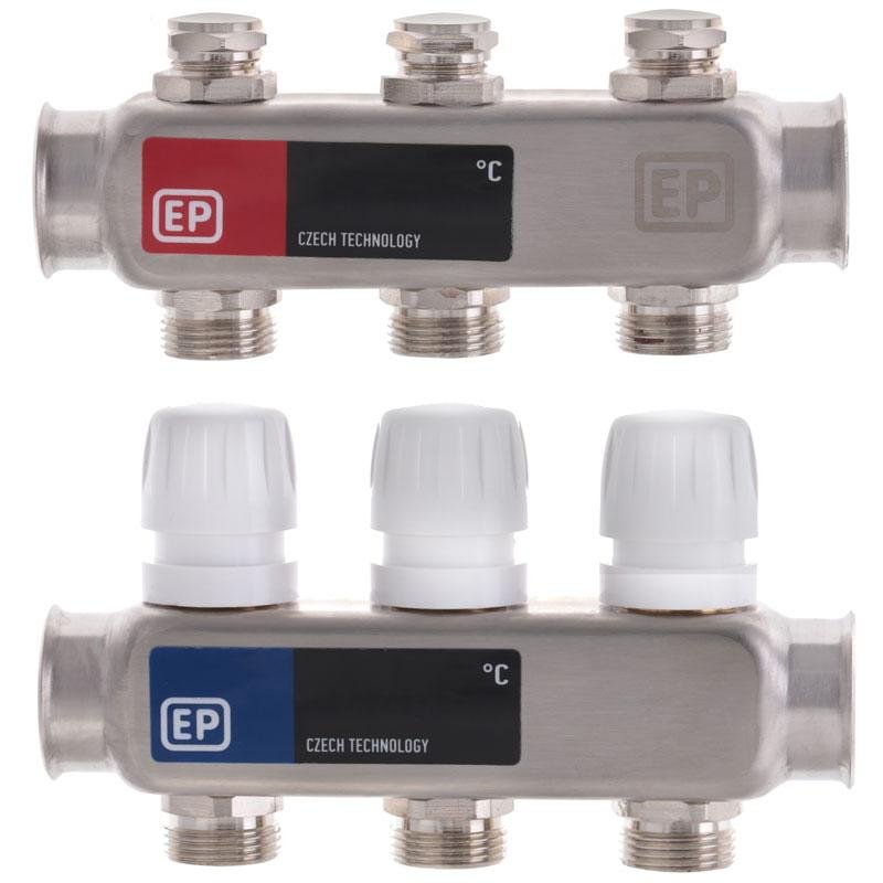 Колекторний блок з термостатом, клапанами EUROPRODUCT EP.S1100-03 1"x3 (EP4990)