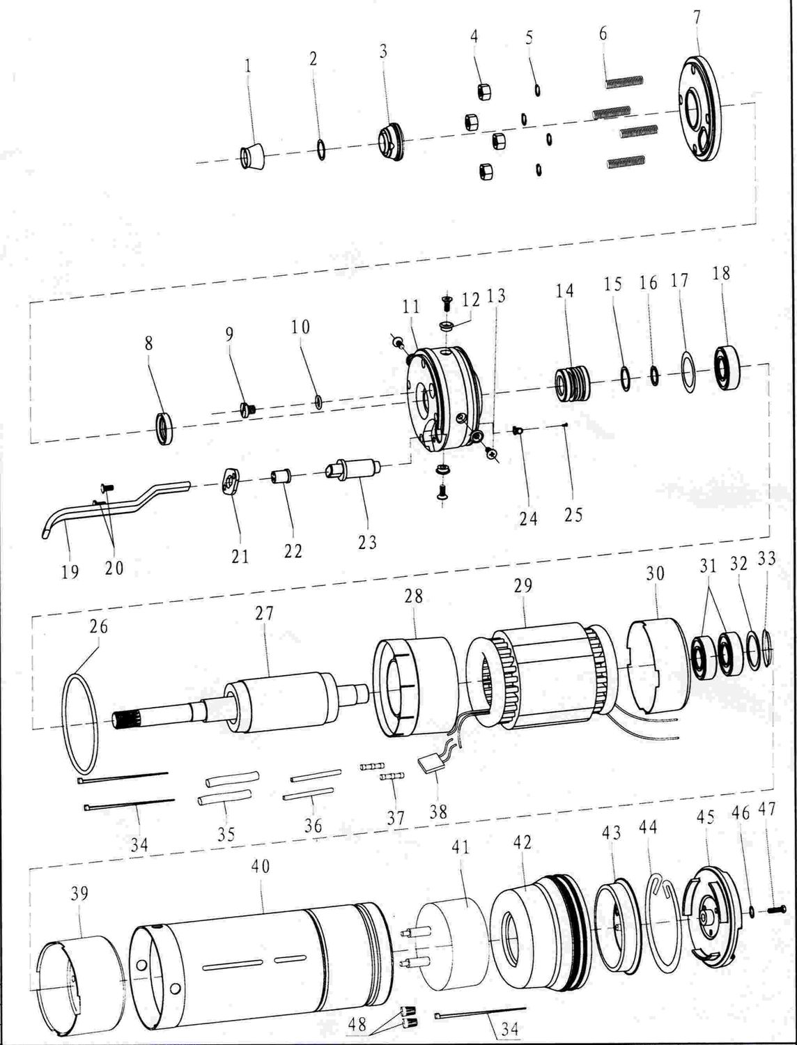 Центрифугальний насос Dongyin 15КВт H 131(93)М Q 100(67)Л/Хв Ø102мм