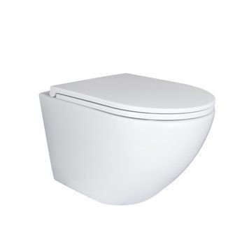 Підвісний унітаз Qtap Robin New безободковий з сидінням Soft-close QT1333046EUQW