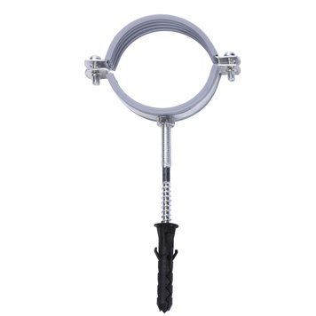 Хомут Cristal в зборі CR 2 1/2' (70-80мм) з гвинтом-шурупом 8*100 і дюбелем в уп, сірий