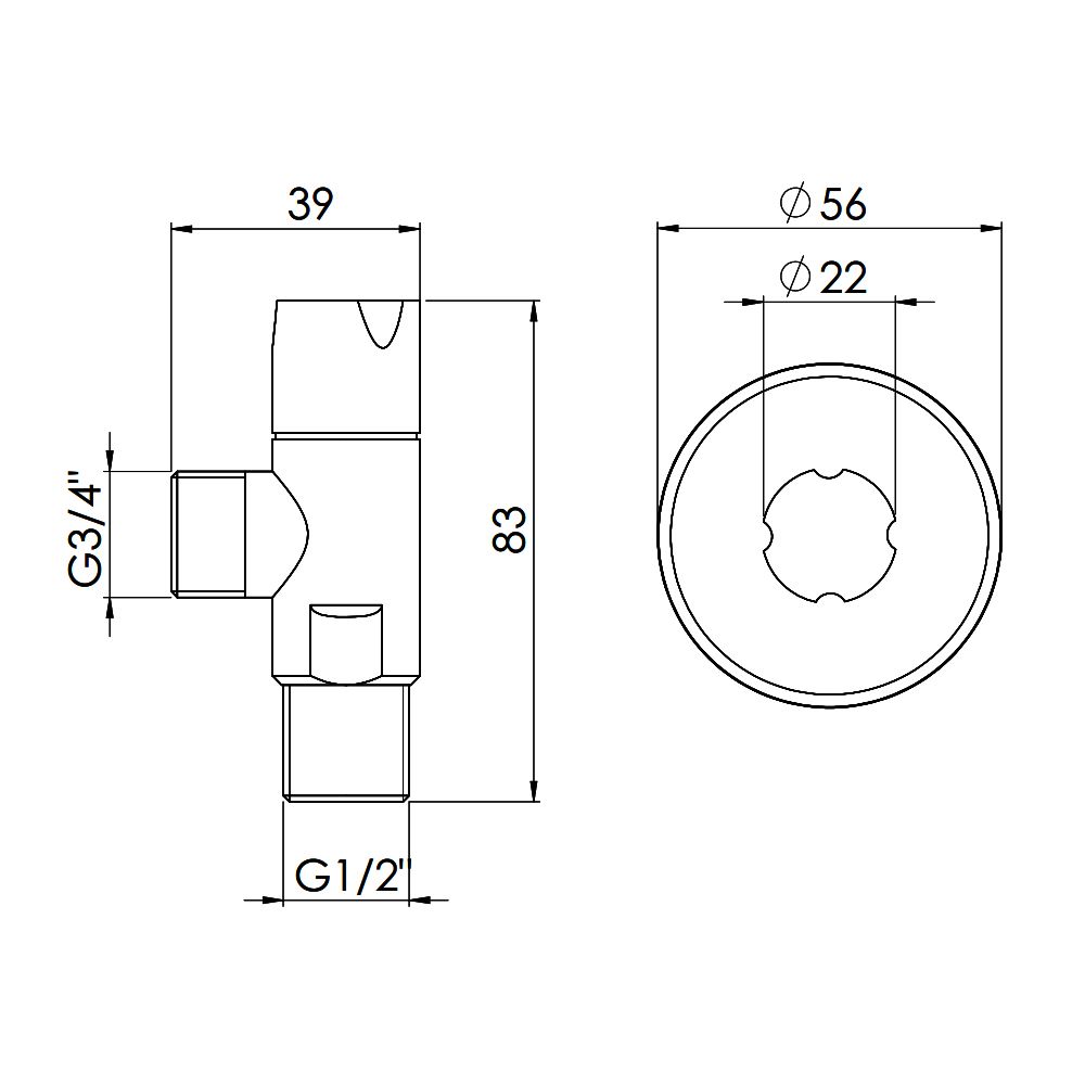 Кран приладовий SD Forte 1/2х3/4 ручка круг