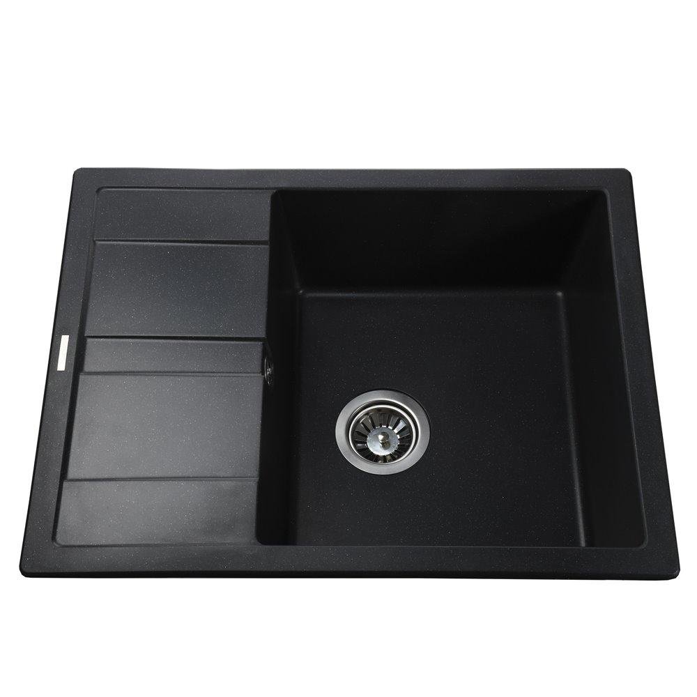 Гранітна мийка Globus Lux ONE чорний металік 650х500
