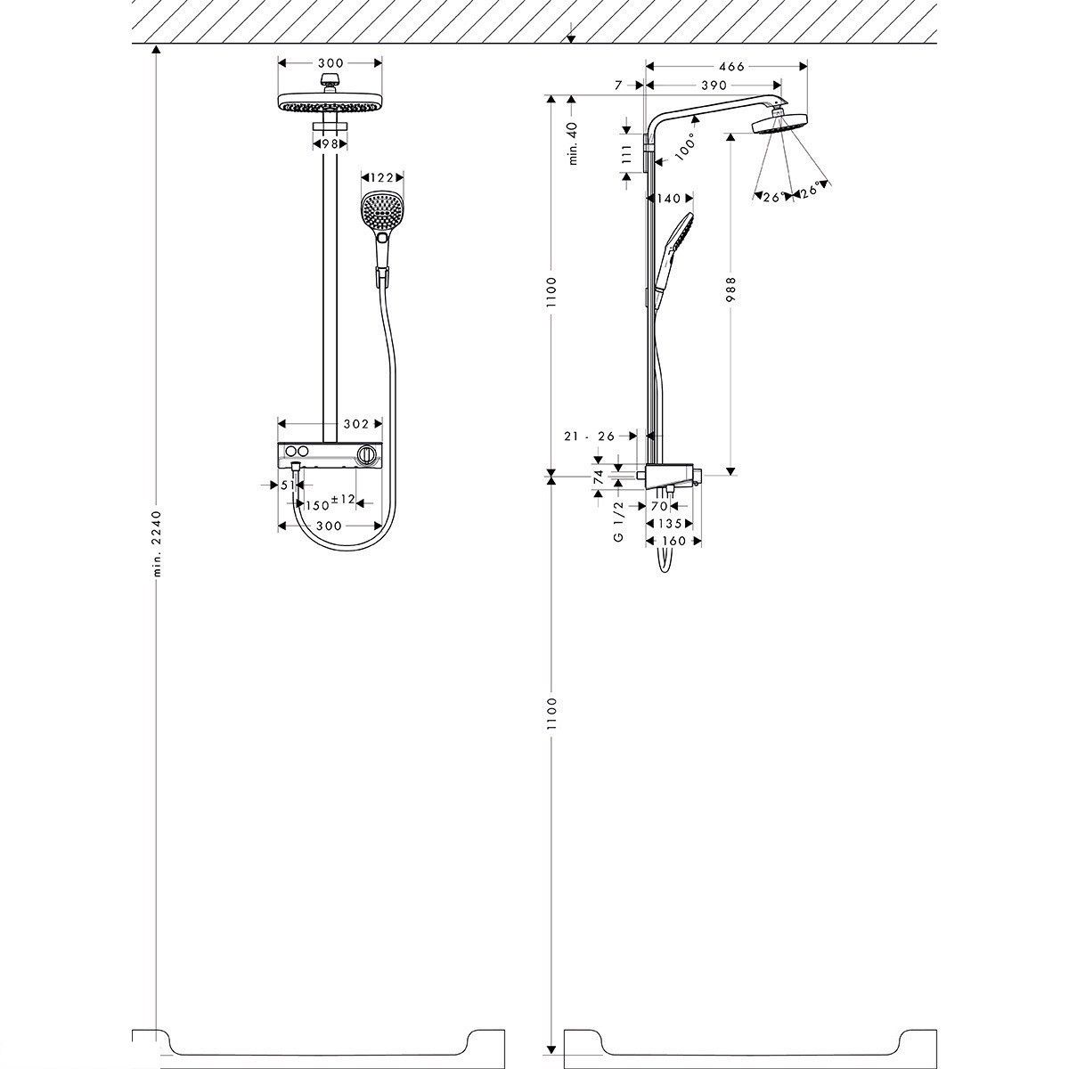 Душова система Hansgrohe Raindance Select E 27126400