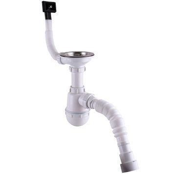 Сифон Waterstal А - 4007 для стальной кухонной мойки 1/2 40 с переливом, гибкая труба