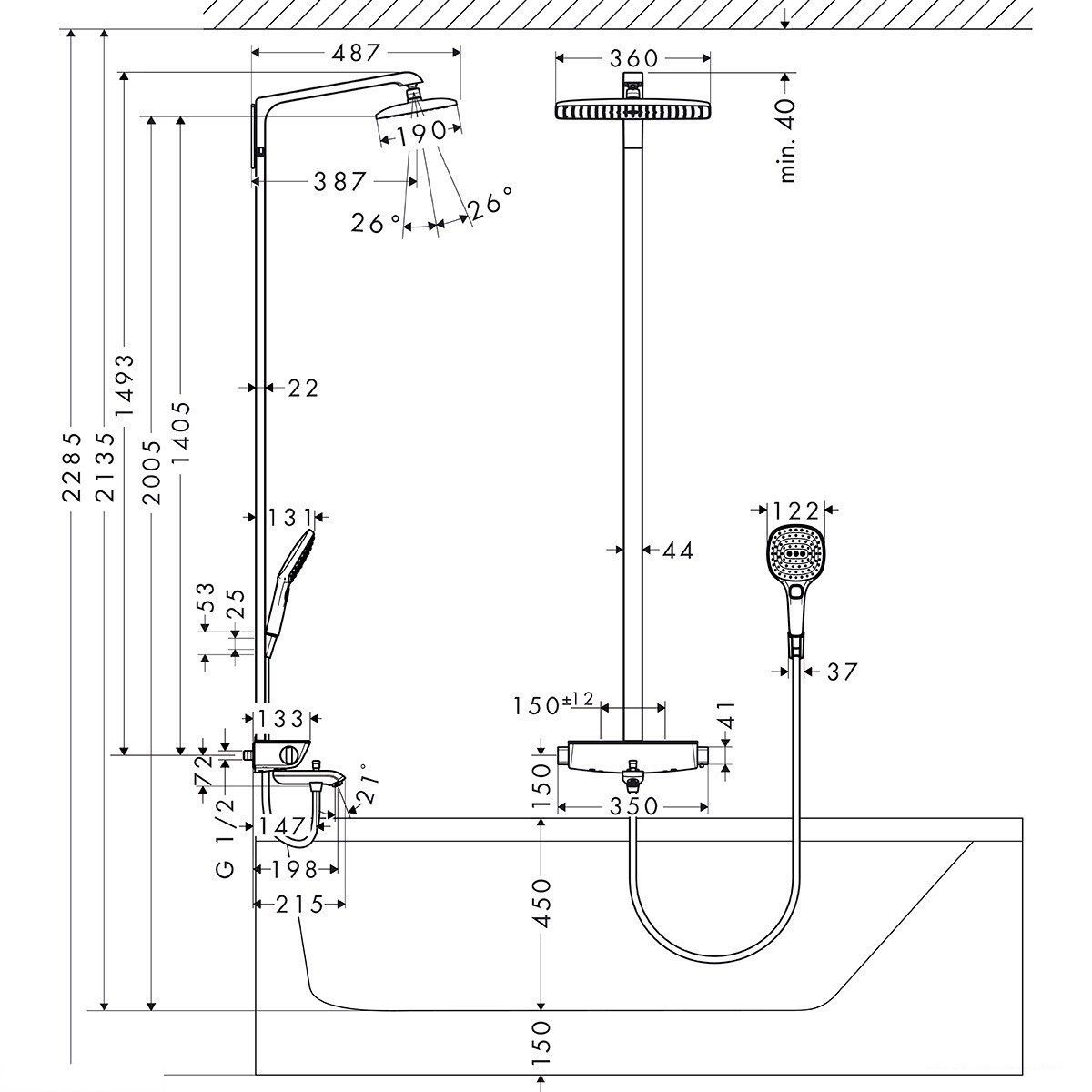 Душевая система Hansgrohe Raindance Select 27113000