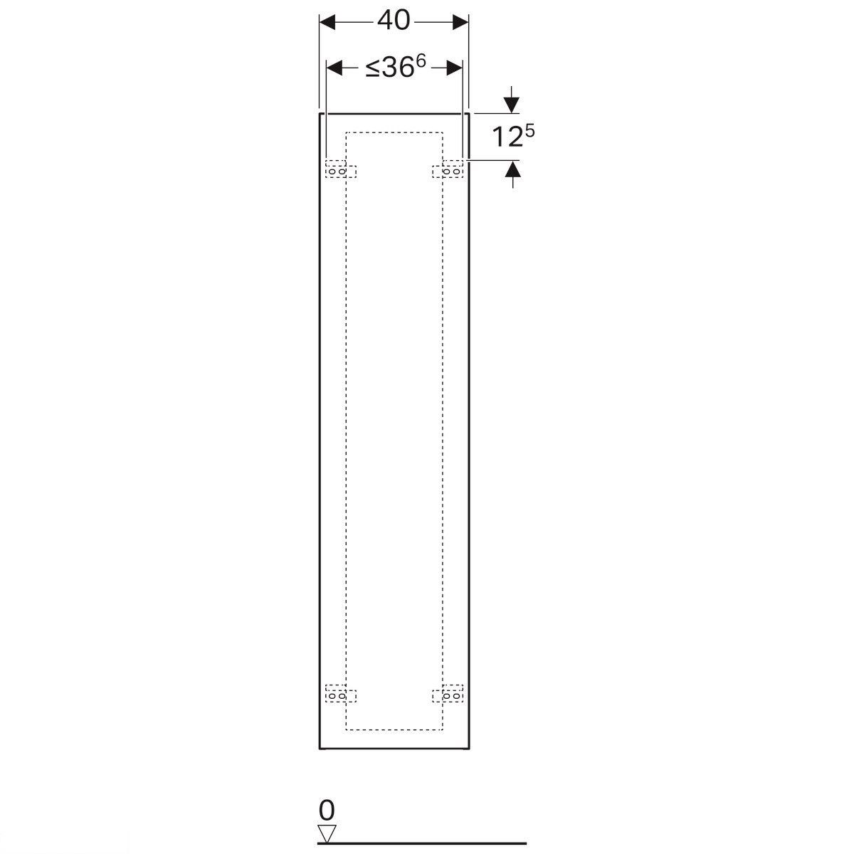 Висока шафа Geberit Xeno2 з однією дверцятою та внутрішнім дзеркалом: білий, глянцеве покриття 500.503.01.1.