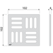 Дизайновая решетка AlcaPlast 102×102×5 нерж.сталь MPV001 - 3