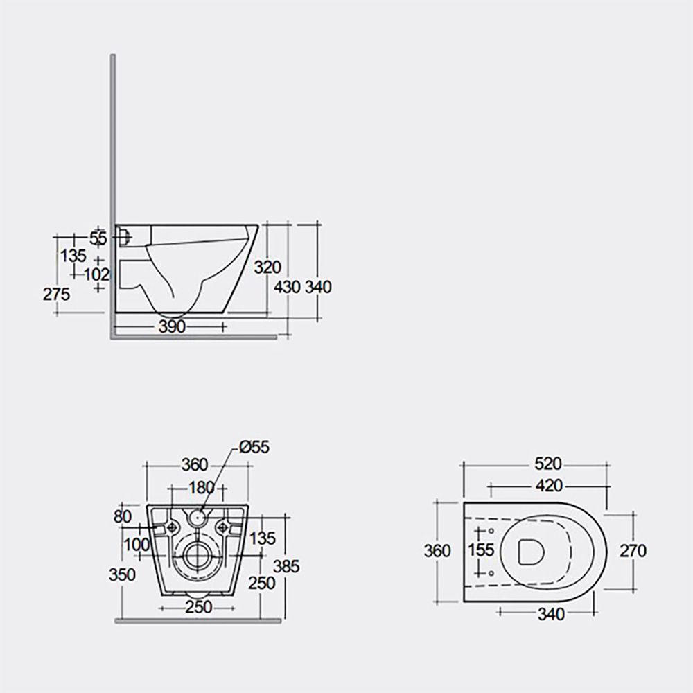 Унитаз подвесной FEELING RSTSC3901504 + RST23504A, с крышкой Duroplast, SLIM, Soft Close, Quick Release, Rimless, черный матовый