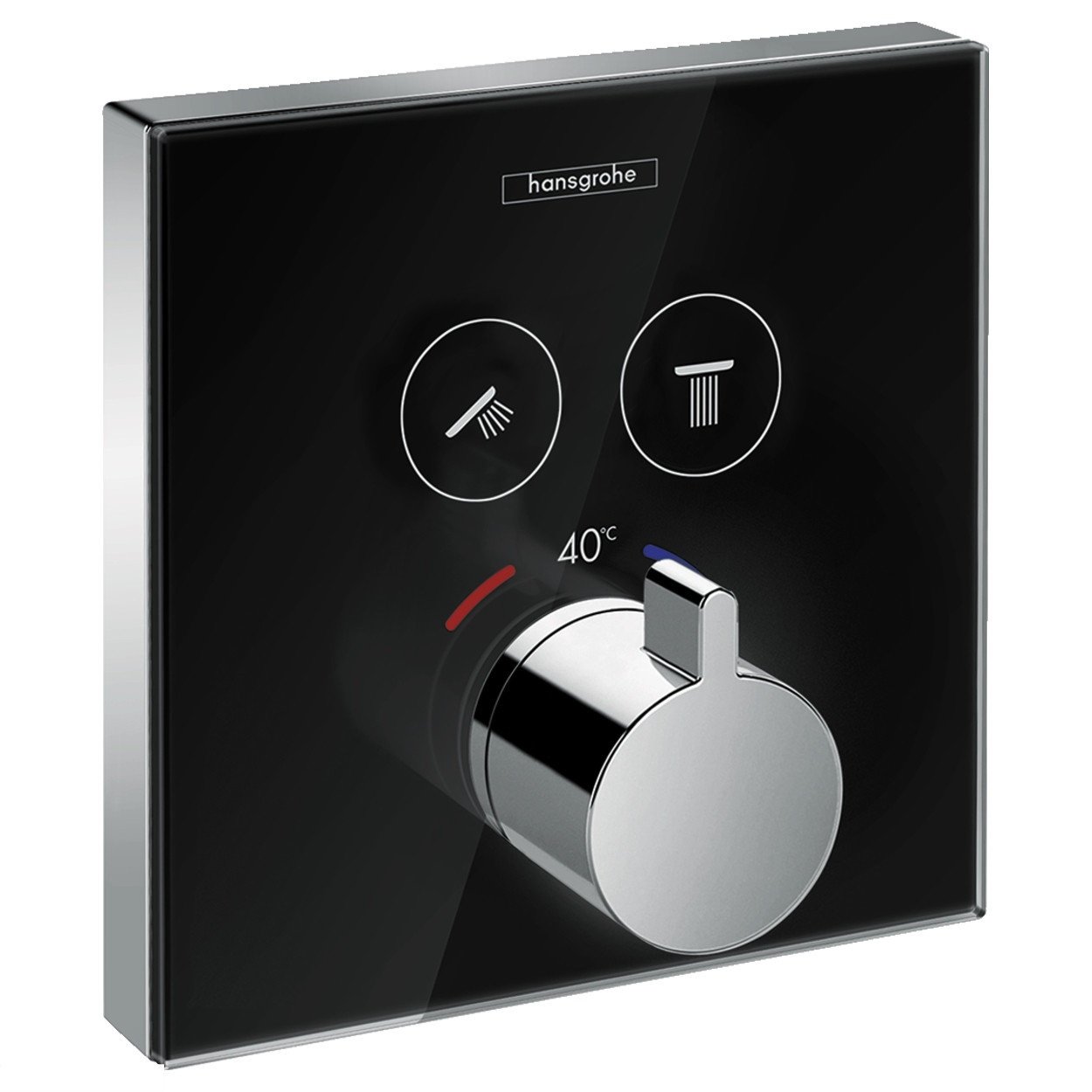 ShowerSelect Термостат для двух потребителей, стеклянный, СМ черный/хром