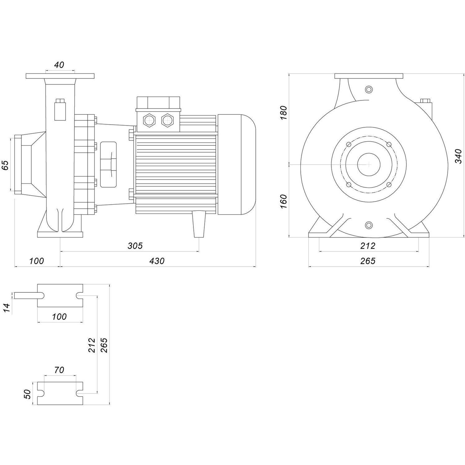 Насос моноблочний IR 40-200A 5,5 кВт SAER (48,8 м3/год, 40 м)