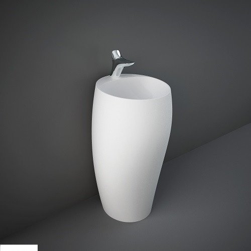 Підлогова монолітна раковина RAK Ceramics CLOFS5001500A CLOUD, білий матовий