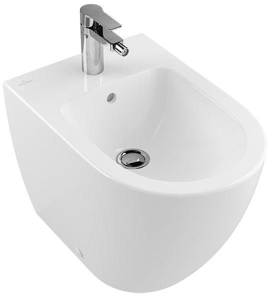 Биде Villeroy&Boch SUBWAY 2.0 37*56см, напольное, с выбитым центральным отв. под смеситель, с переливом