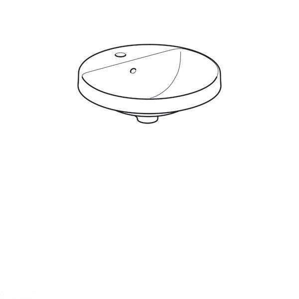 Раковина Geberit Cersanit 500.705.01.2 VariForm кругла d=48см, яка вбудовується в стільницю, з 1 отв. під змішувач, з переливом, глазурування знизу, білий