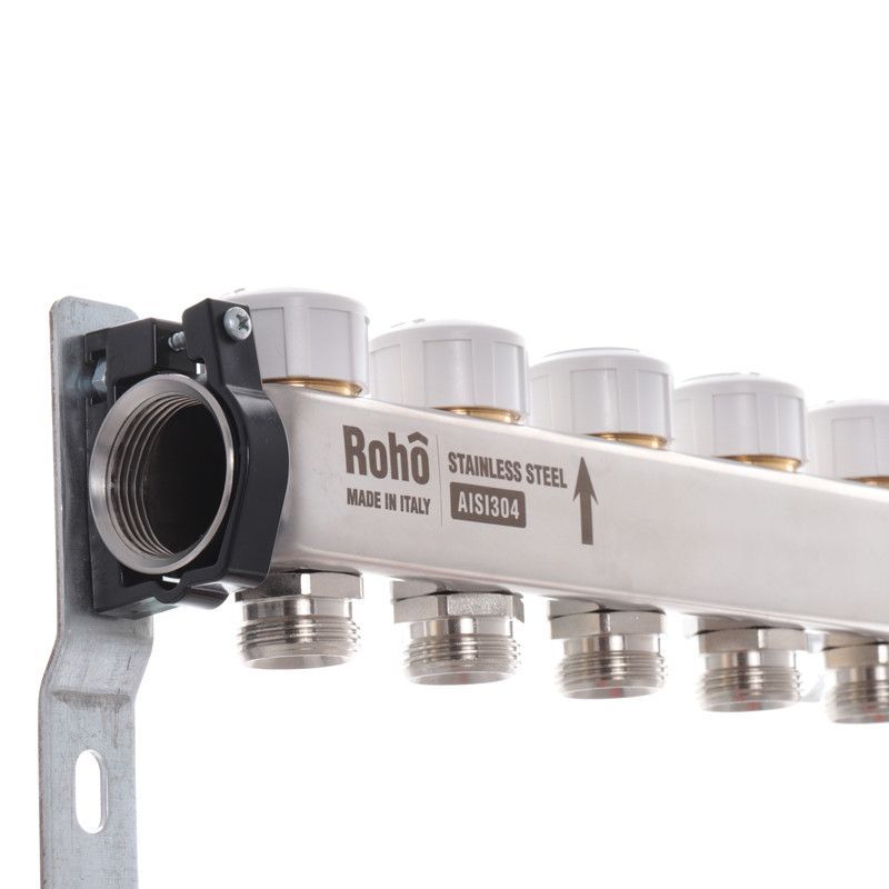 Колектор з термостатичними та запірними клапанами Roho R805-04 - 1"х 4 вих. (RO0058)