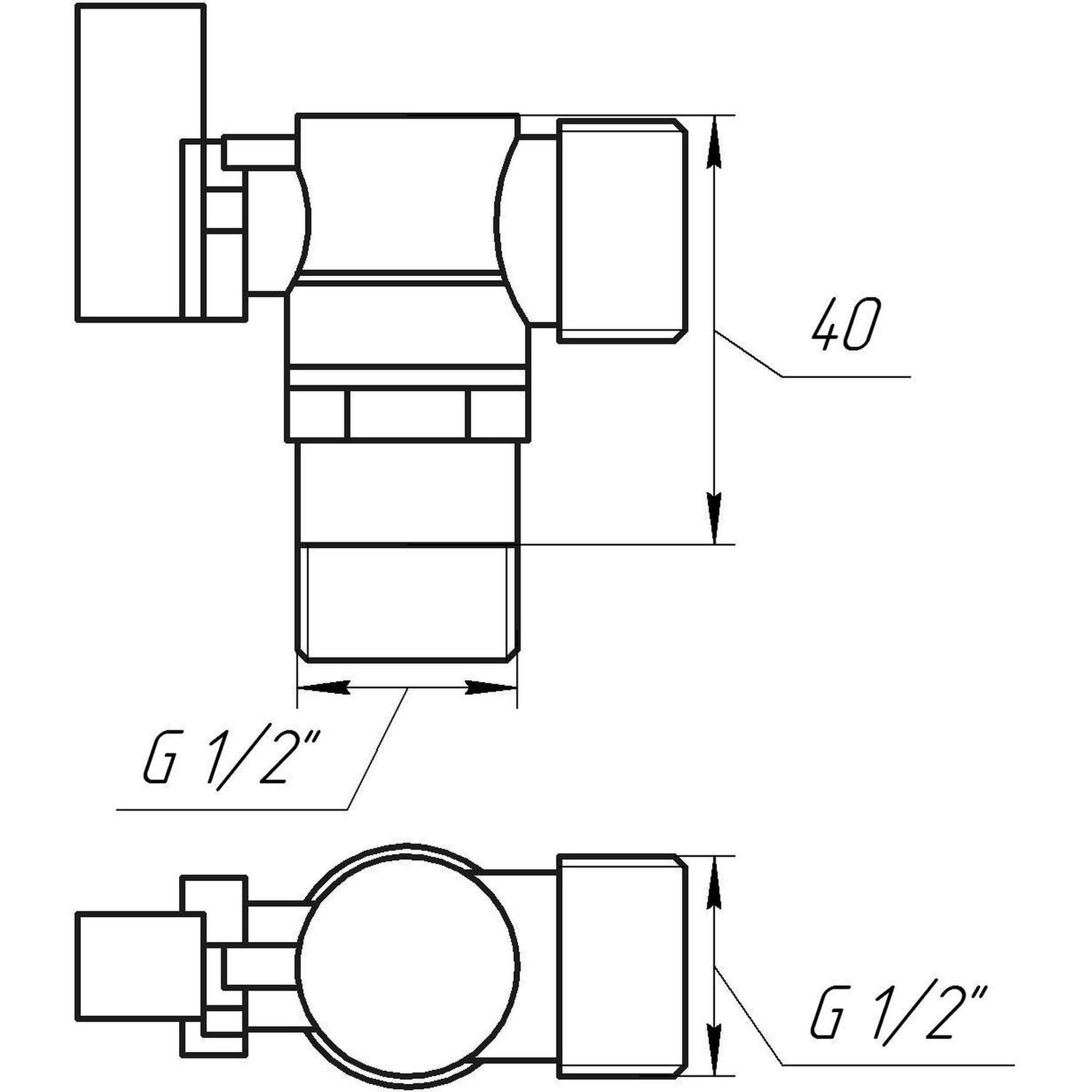 Кран Solomon кутовий кульовий для пральної машини 1/2х 1/2 A7072 (7172)