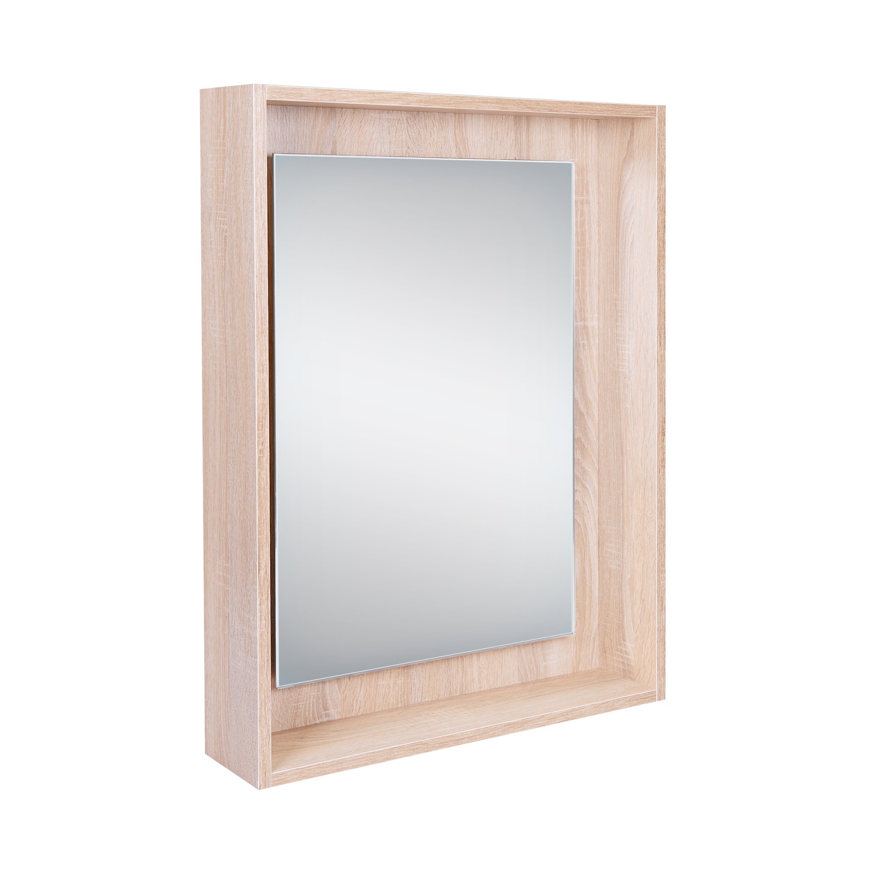 Зеркальный шкаф подвесной Qtap Pisces 600х800х140 Whitish oak с LED-подсветкой QT2577ZP6003WO