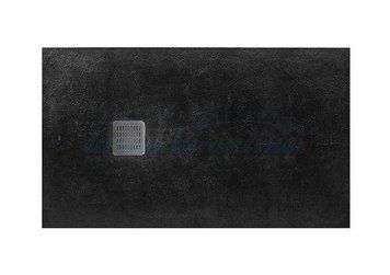 поддон 180*90см, душевой, из искусств. камня Stonex, с сифоном, с решеткой, цвет черный Roca TERRAN