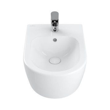Биде Villeroy&Boch AVENTO 37*53см, подвесное, для 1-позиционного смесителя, отверстие выбито, перелив, цвет белый альпин