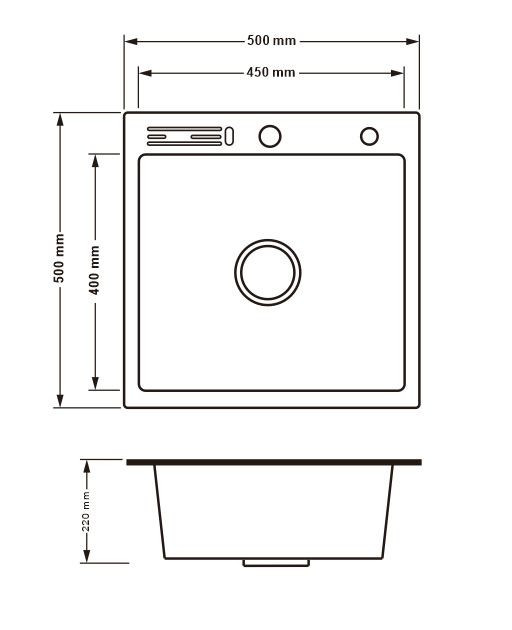 Кухонна мийка Lidz LH5050T 3.0/1.0 мм Brush (LIDZLH5050TBRU3010) з вбудованим тримачем для ножів