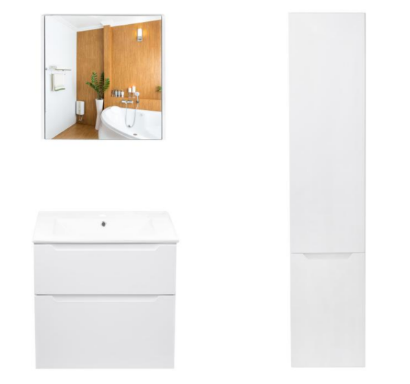 Комплект меблів для ванної Qtap Scorpio тумба з раковиною + дзеркальний шафа + пенал QT044SK42990