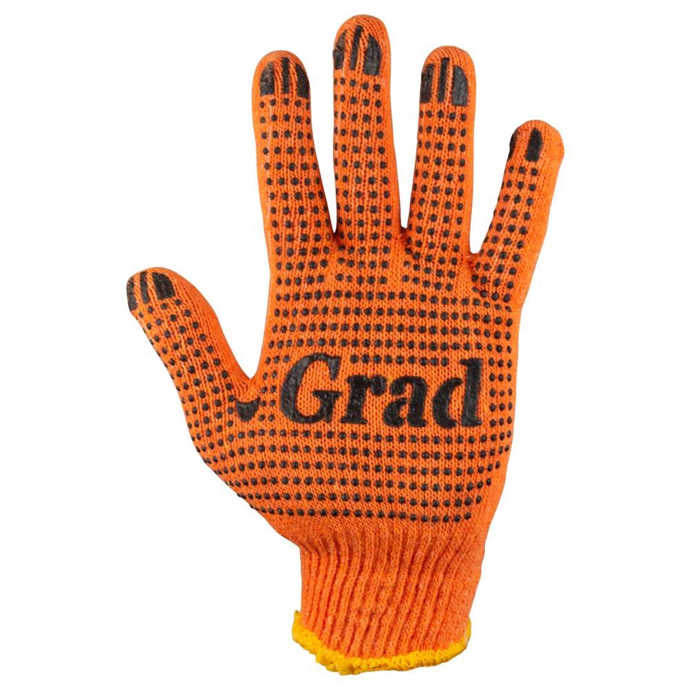 Перчатки Трикотажные Grad, С Точечным Пвх Покрытием Р10 Лайт (Оранжевые), Кратно 12 Парам