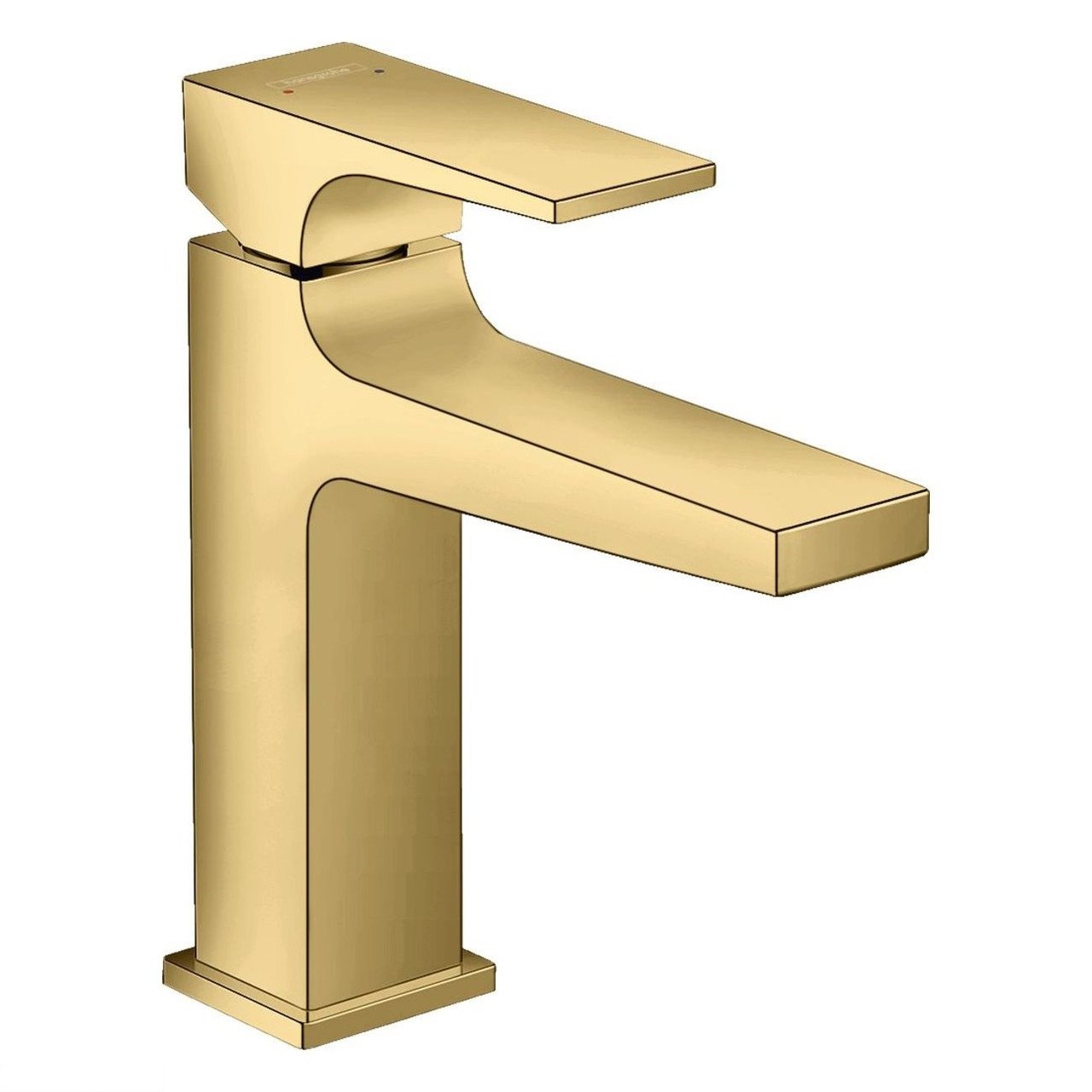 Смеситель для умывальника 110, Hansgrohe Metropol однорычажный, со сливным клапаном Push-Open, полированное золото