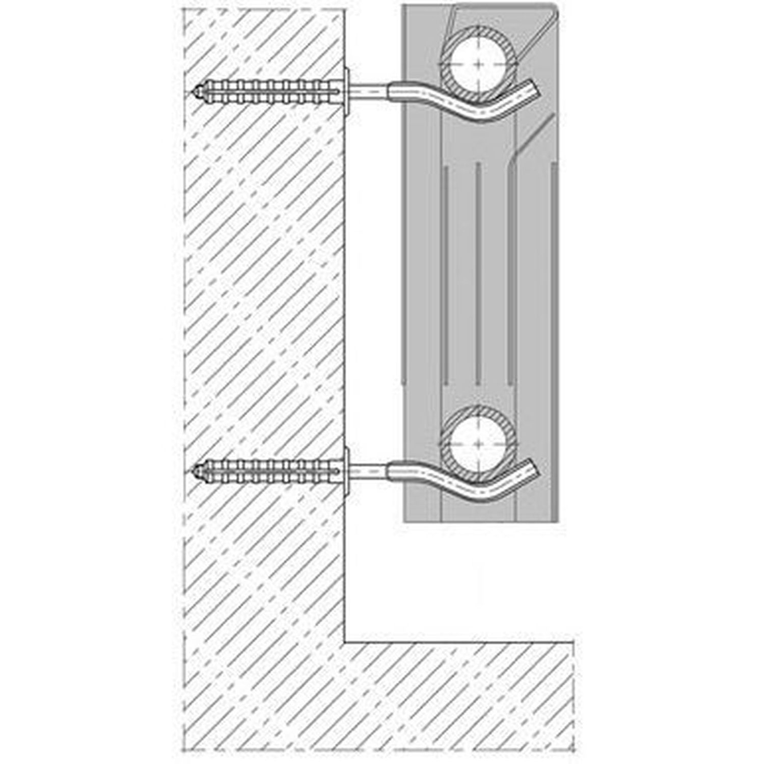 Комплект кронштейнів радіатора CRISTAL NR-1015 штирковий прорезинений з дюбелем Ø9х170мм (пара -4 одиниці)