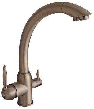 Смеситель кухонный Globus Lux LAZER GLLR-0777 BRONZE БРОНЗОВЫЙ комбинированный