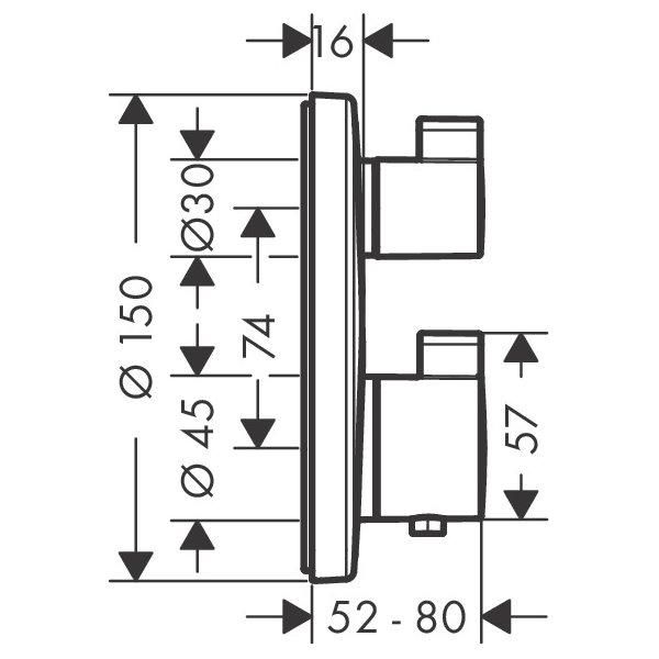 ECOSTAT S термостат з запірним/перемикальним вентилем