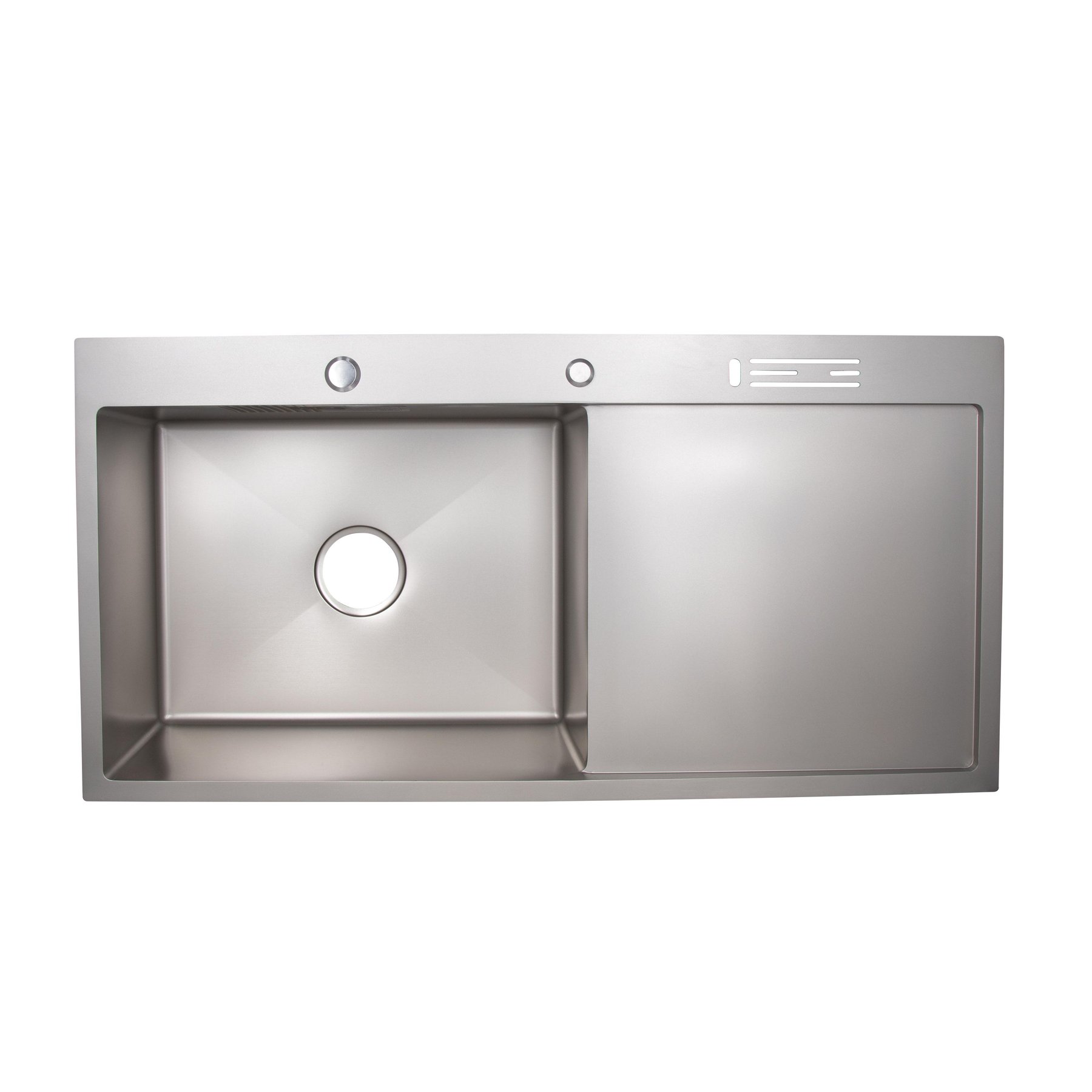 Кухонна мийка Lidz LH10050B 3.0/1.0 мм Brush (LIDZLH10050BBRU3010) з вбудованим тримачем для ножів