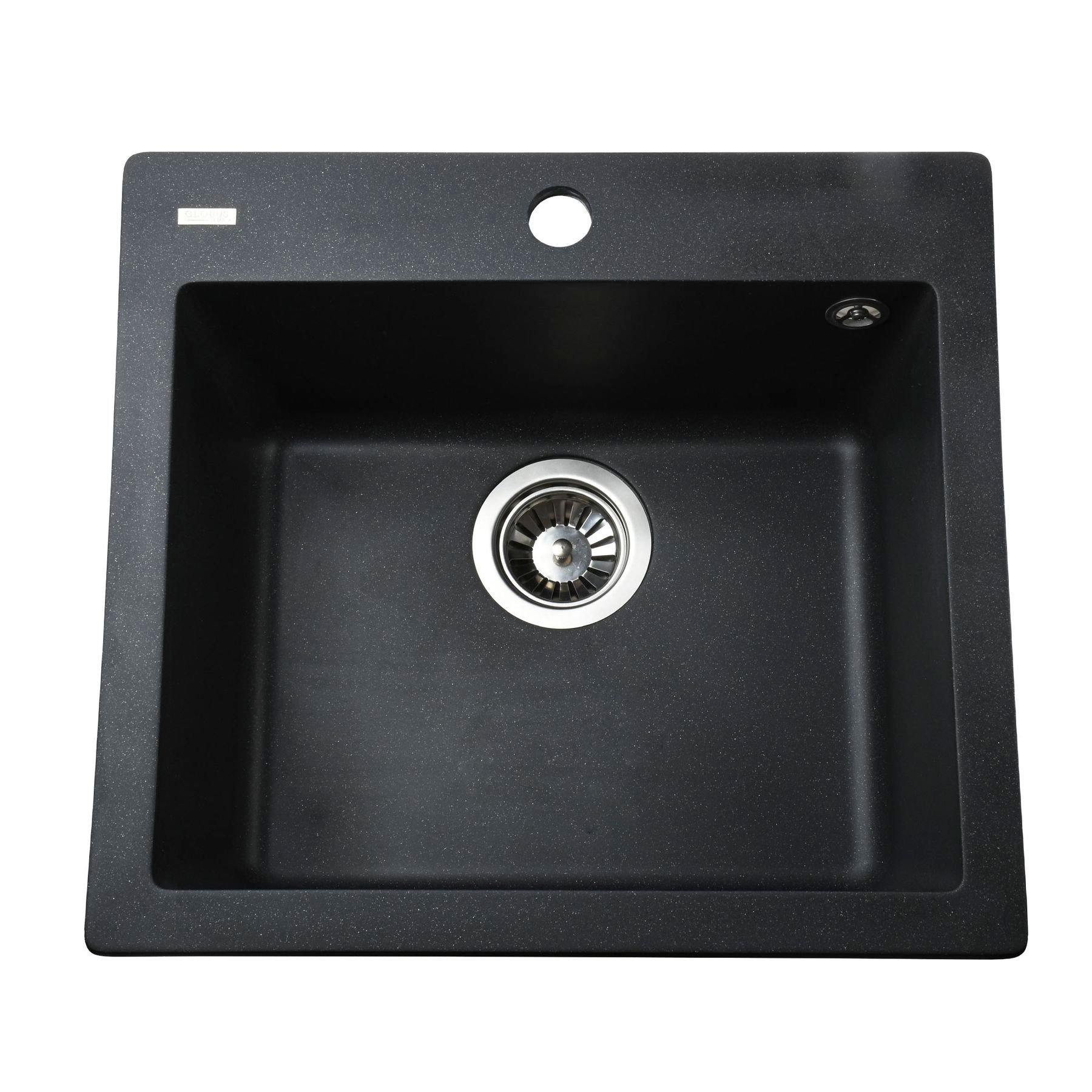 Гранітна мийка Globus Lux AOSTA чорний металік 490x455мм-А0001