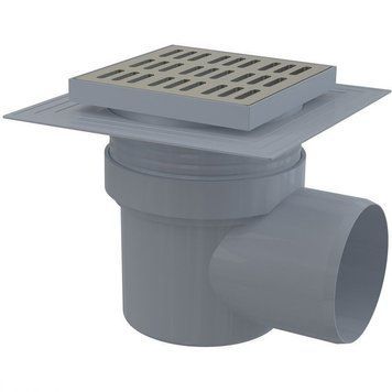 Сливной трап AlcaPlast 150x150/110мм с бок. подвод. металл.