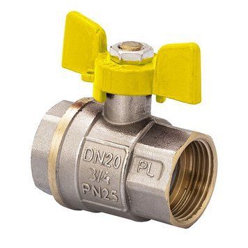 Кран кульовий FERRO PL 3/4 ГГБ ГАЗ art. 602 (латунний куль) (FE0560)