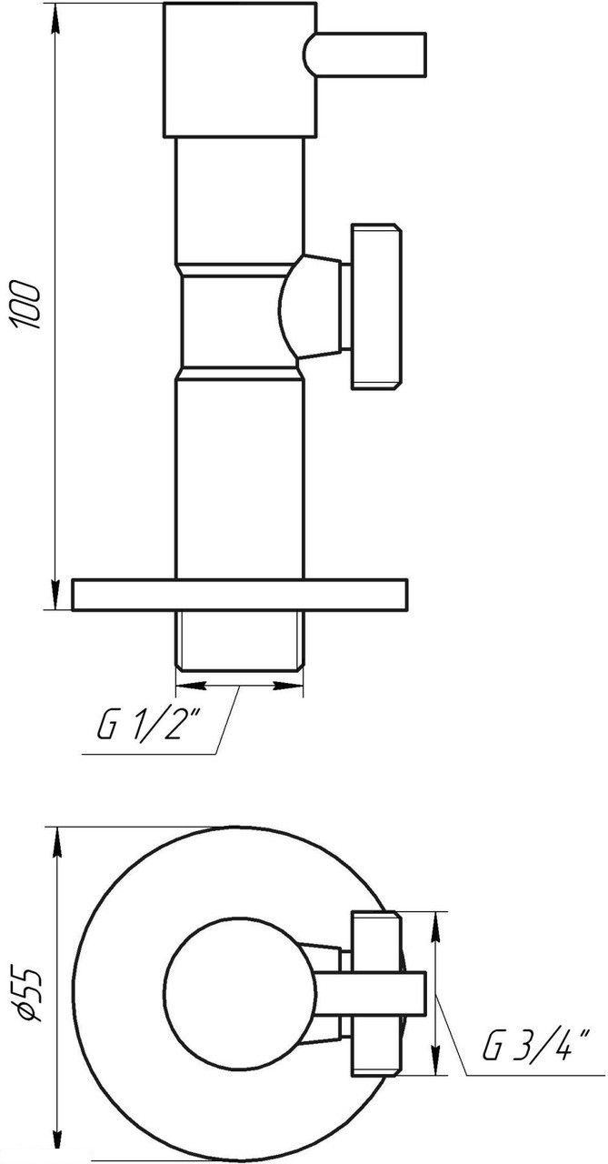Кран Solomon угловой керамик полуоборотный с цангой 1/2"х 3/8" 1TECH (Lazer) (7076)