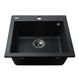 Гранітна мийка Globus Lux AOSTA чорний металік 490x455мм-А0001 - 4