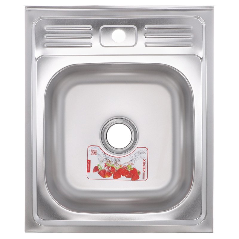 Кухонна мийка накладна ZERIXZ5060-04-160E (сатинова) (ZX1610)