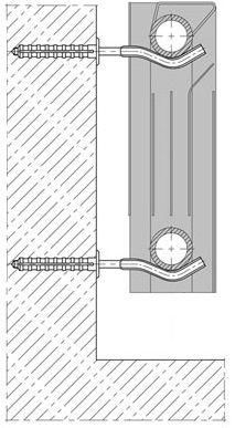 Кронштейн секционного радиатора штырьковый белый с дюбелем ф8х170мм (кратно 2)