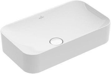 Умывальник Villeroy&Boch FINION 60*35см на столешницу, без зоны для отверстия для смесителя, без перелива, белый альпин