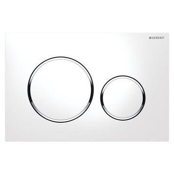 cмывная клавиша, Geberit SIGMA20, двойной смыв, белый/хром глянцевый/белый